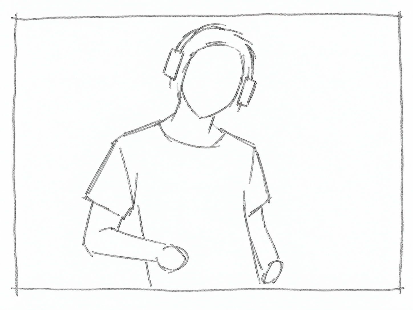 A wider portrait of a listener moving to the music